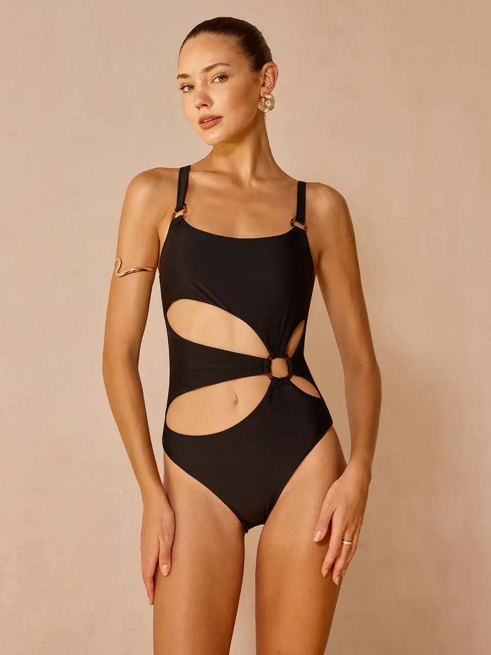 Commense Ring Detail Cutout One Piece Swimsuit